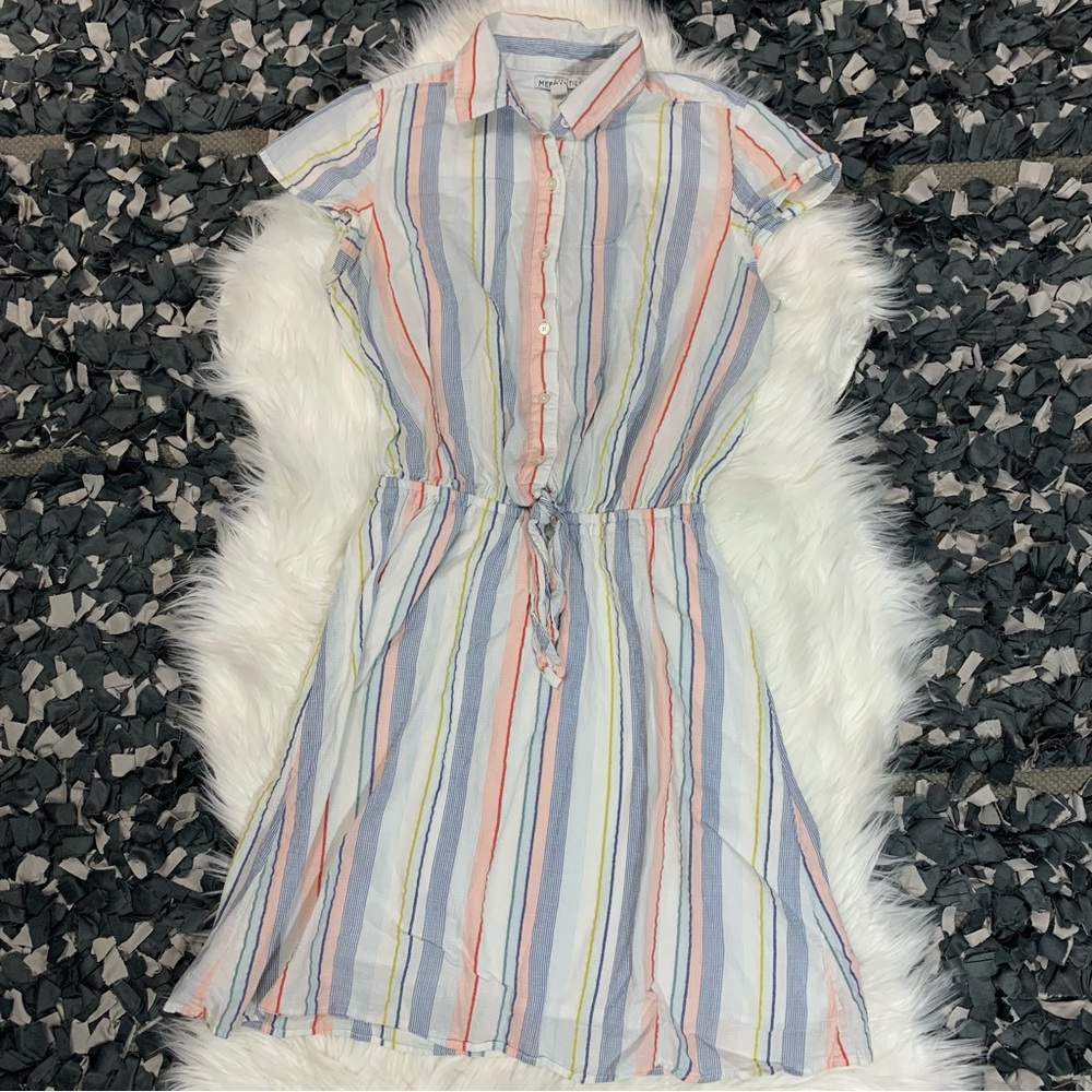 J Crew rainbow seersucker collared dress
